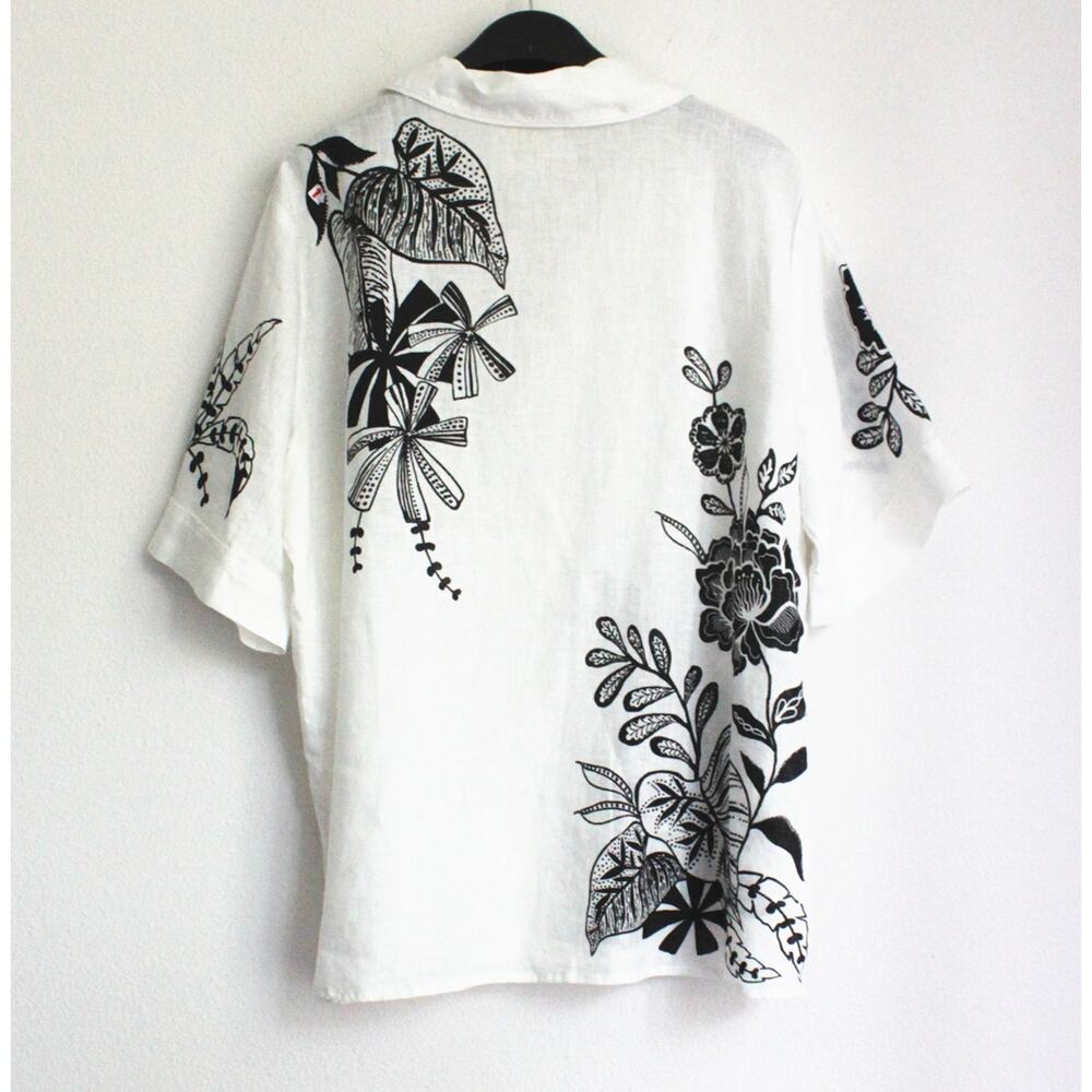 New Johnny Was Linen Camp Shirt, Size L - Picture 6 of 10